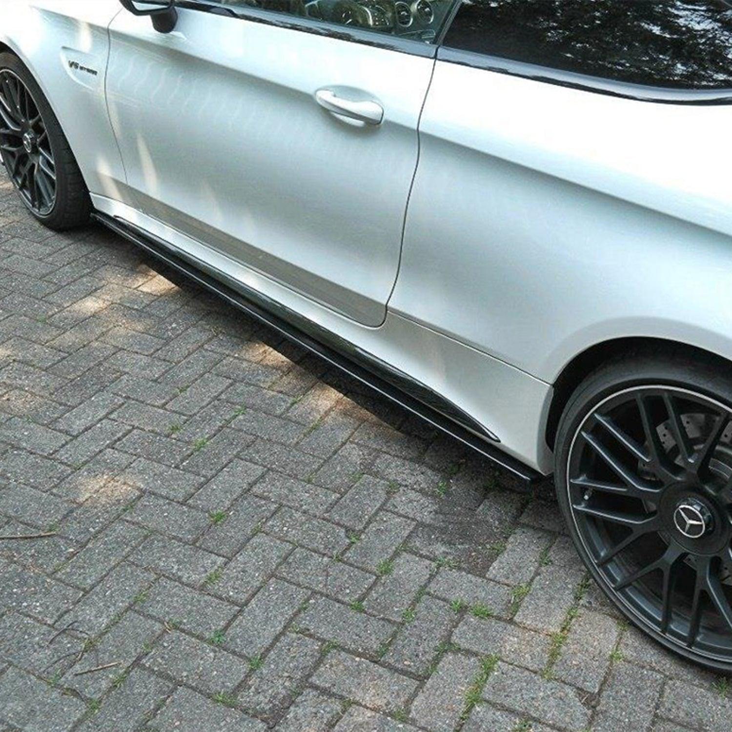 Maxton Design Side Skirts for Mercedes C 205 63 AMG Coupe (2016-2018) in Gloss Black-R44 Performance