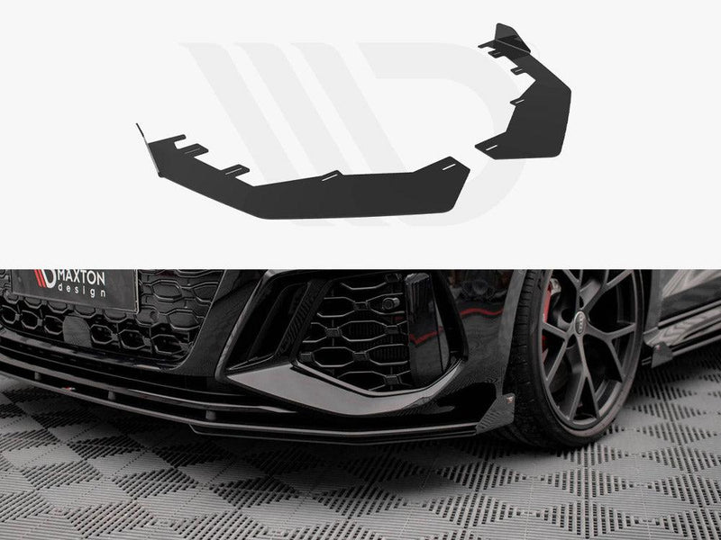 Maxton Front Flaps AUDI RS3 Sportback 8Y (2020-) in Gloss Black-R44 Performance