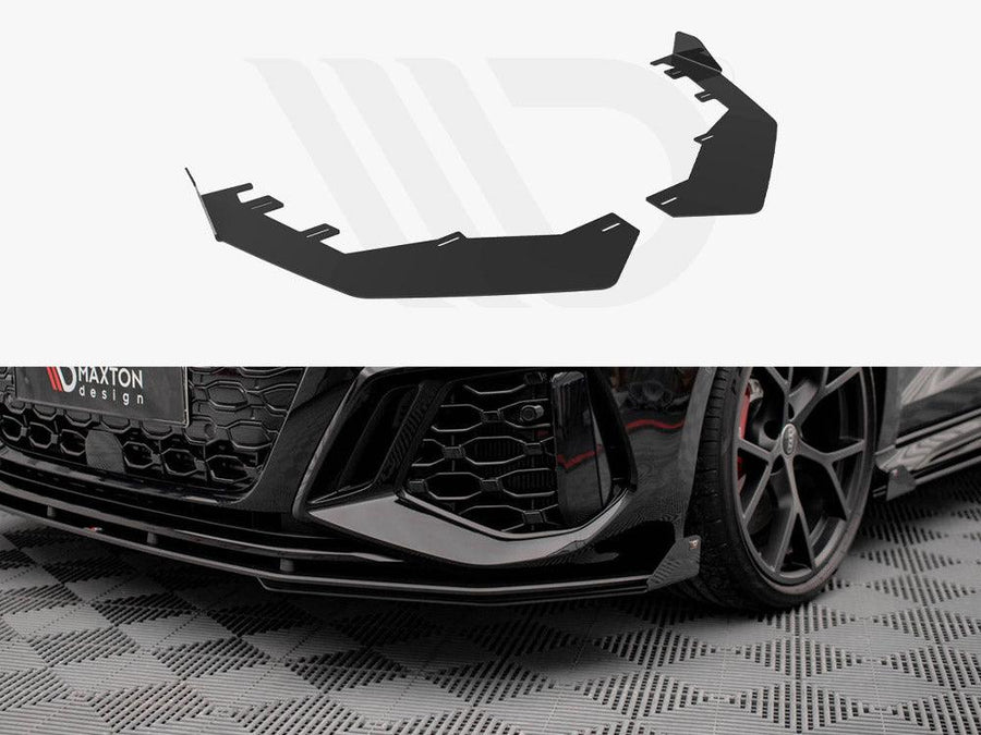 Maxton Front Flaps AUDI RS3 Sportback 8Y (2020-) in Gloss Black-R44 Performance