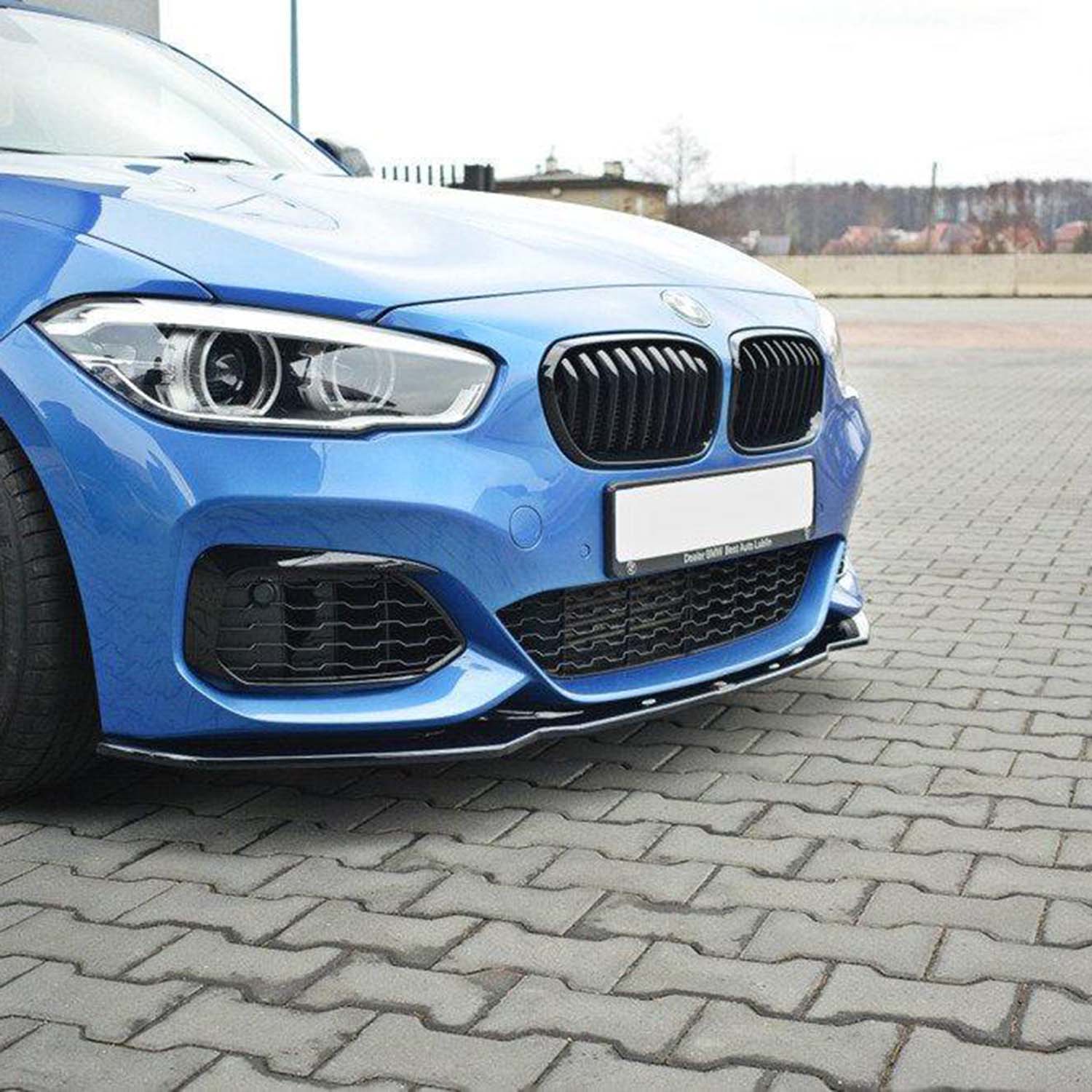 Maxton Front Splitter V1 BMW 1 F20/F21 M-Power Facelift (2015-19) In Gloss Black-R44 Performance