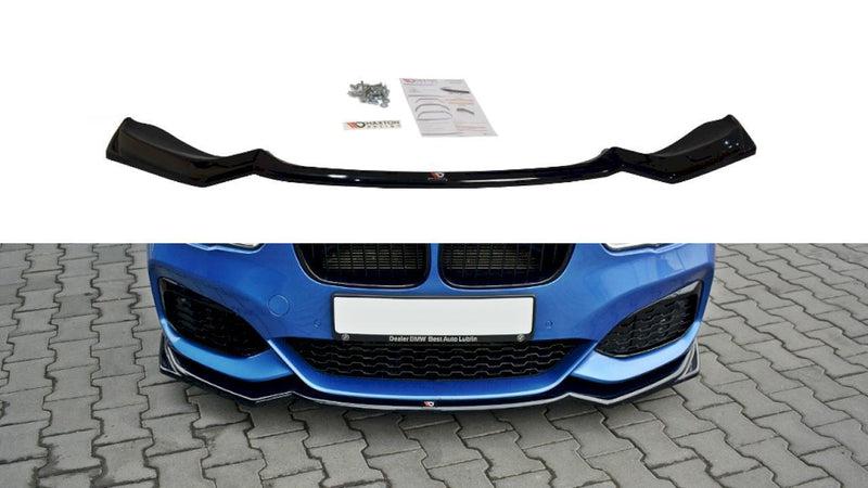 Maxton Front Splitter V.2 BMW 1 F20/F21 M-Power Facelift In Gloss Black-R44 Performance