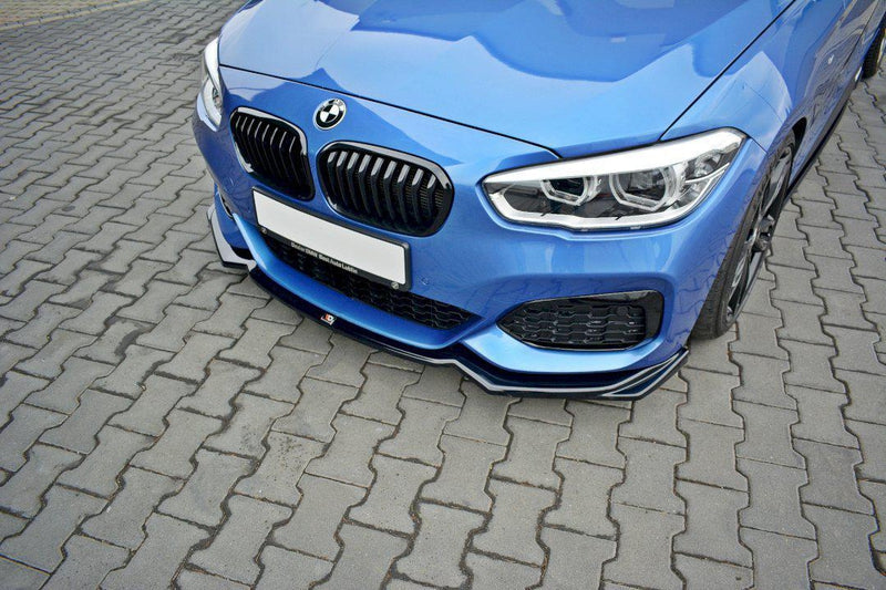 Maxton Front Splitter V.2 BMW 1 F20/F21 M-Power Facelift In Gloss Black-R44 Performance