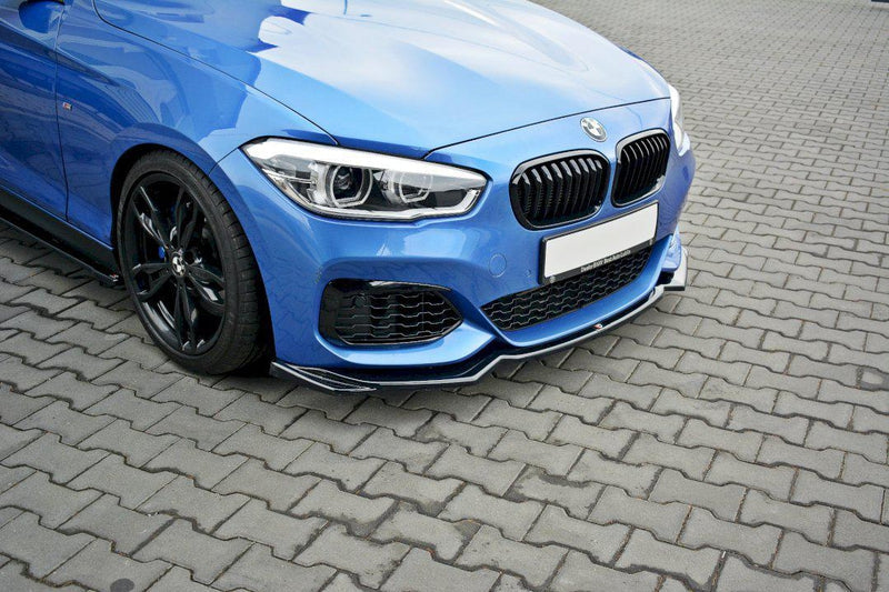 Maxton Front Splitter V.2 BMW 1 F20/F21 M-Power Facelift In Gloss Black-R44 Performance