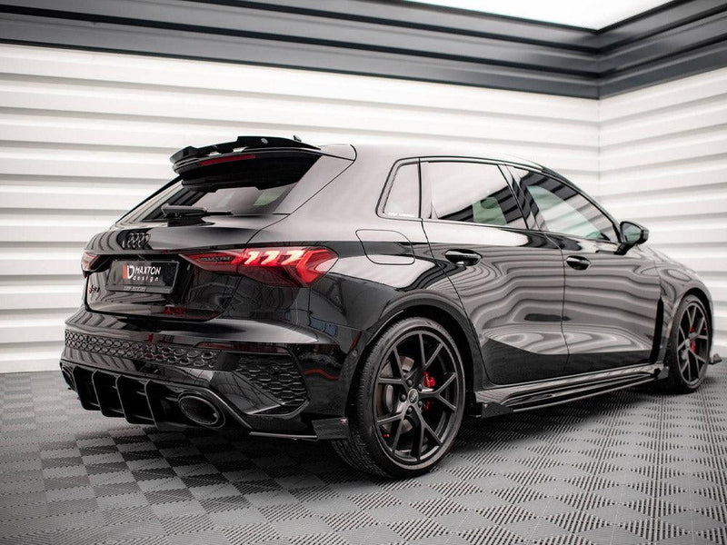 Maxton Side Flaps Audi RS3 Sportback 8Y (2020-) in Gloss Black-R44 Performance