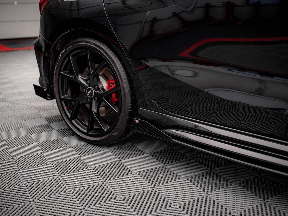 Maxton Side Flaps Audi RS3 Sportback 8Y (2020-) in Gloss Black-R44 Performance