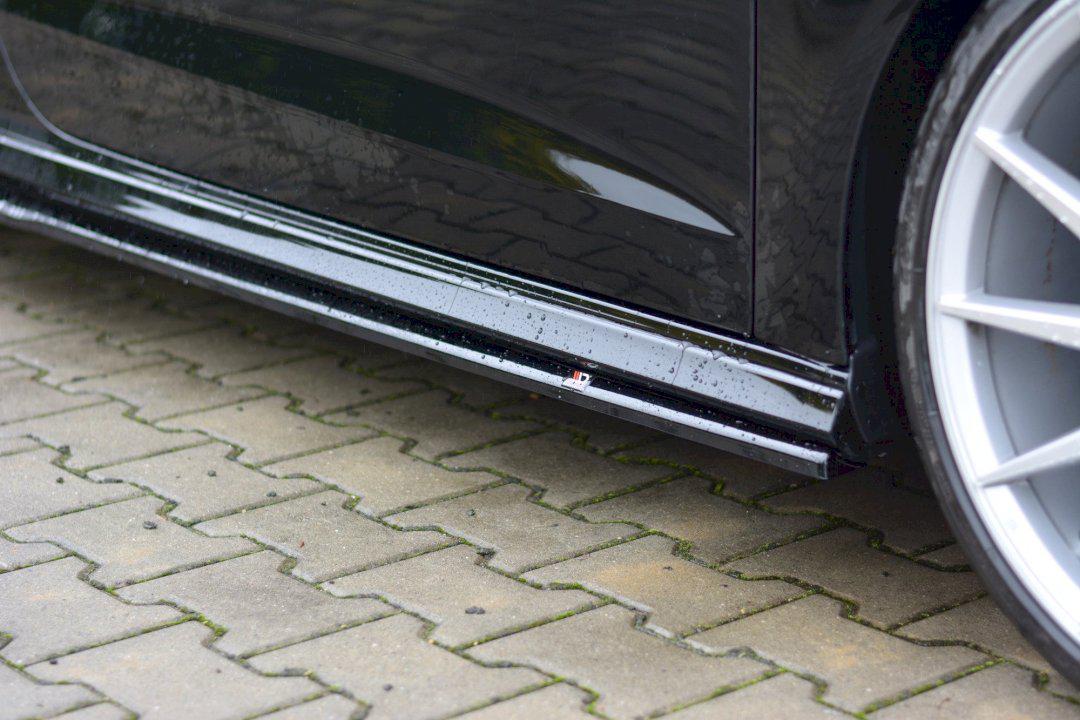 Maxton Side Skirts Diffusers Audi S3 / A3 S-Line 8V / 8V Fl Hatchback in Gloss Black-R44 Performance