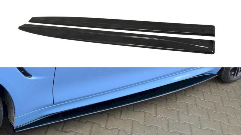 Maxton Side Skirts Diffusers BMW M4 F82/F83 (2014-20) In Gloss Black-R44 Performance
