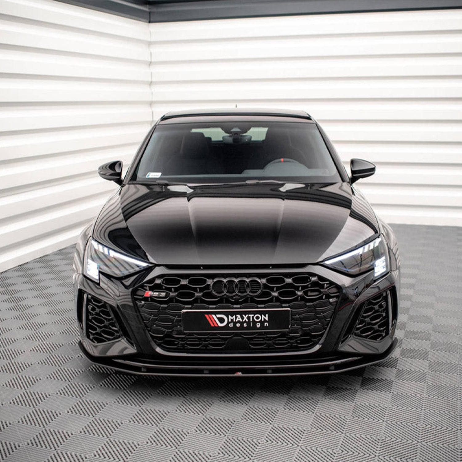 Maxton Street Pro Front Splitter Audi RS3 Sportback 8Y (2020-) in Black-R44 Performance