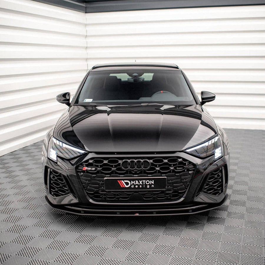 Maxton Street Pro Front Splitter Audi RS3 Sportback 8Y (2020-) in Black-R44 Performance
