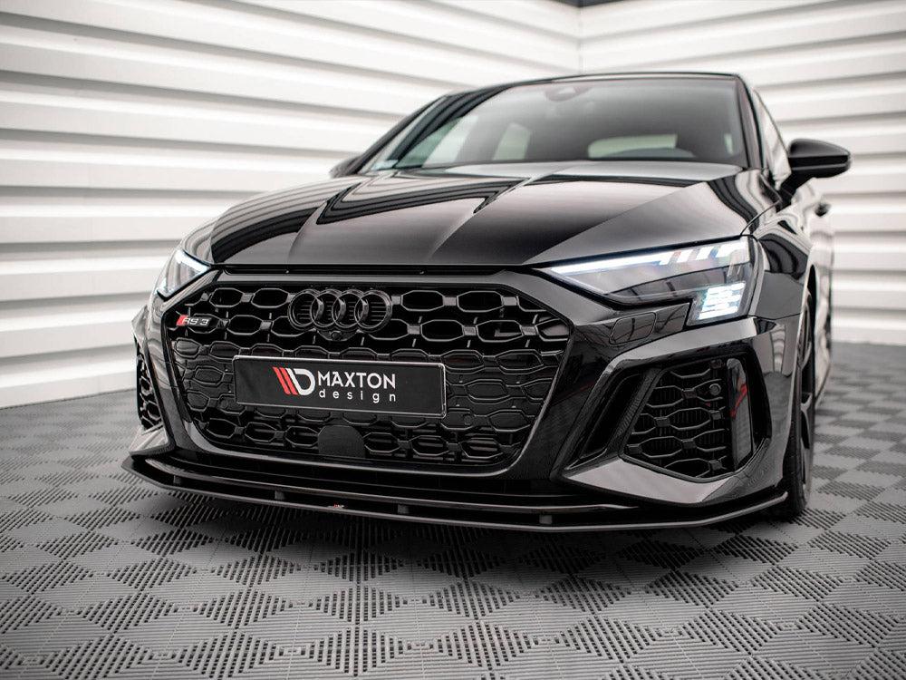 Maxton Street Pro Front Splitter Audi RS3 Sportback 8Y (2020-) in Black-R44 Performance