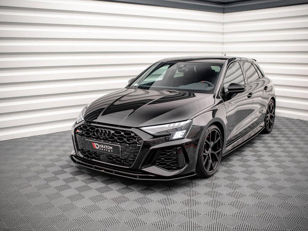 Maxton Street Pro Front Splitter Audi RS3 Sportback 8Y (2020-) in Black-R44 Performance