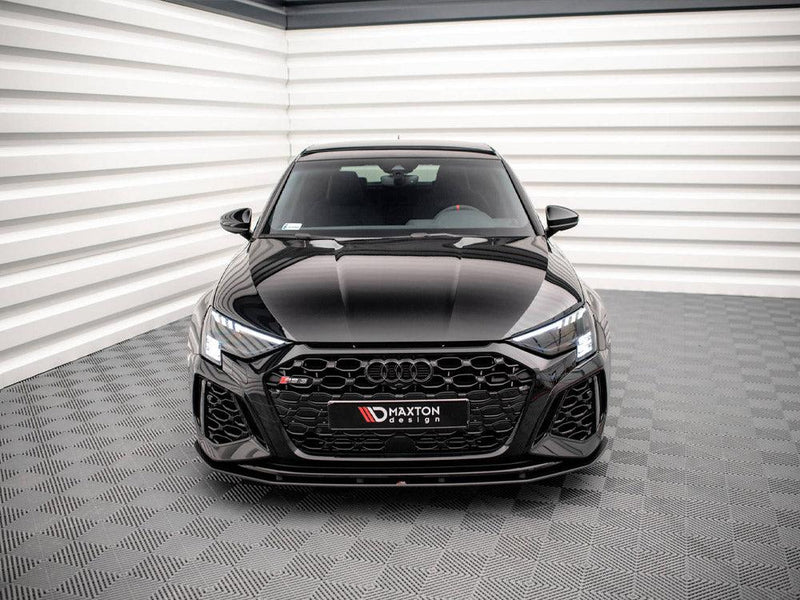 Maxton Street Pro Front Splitter Audi RS3 Sportback 8Y (2020-) in Black-R44 Performance