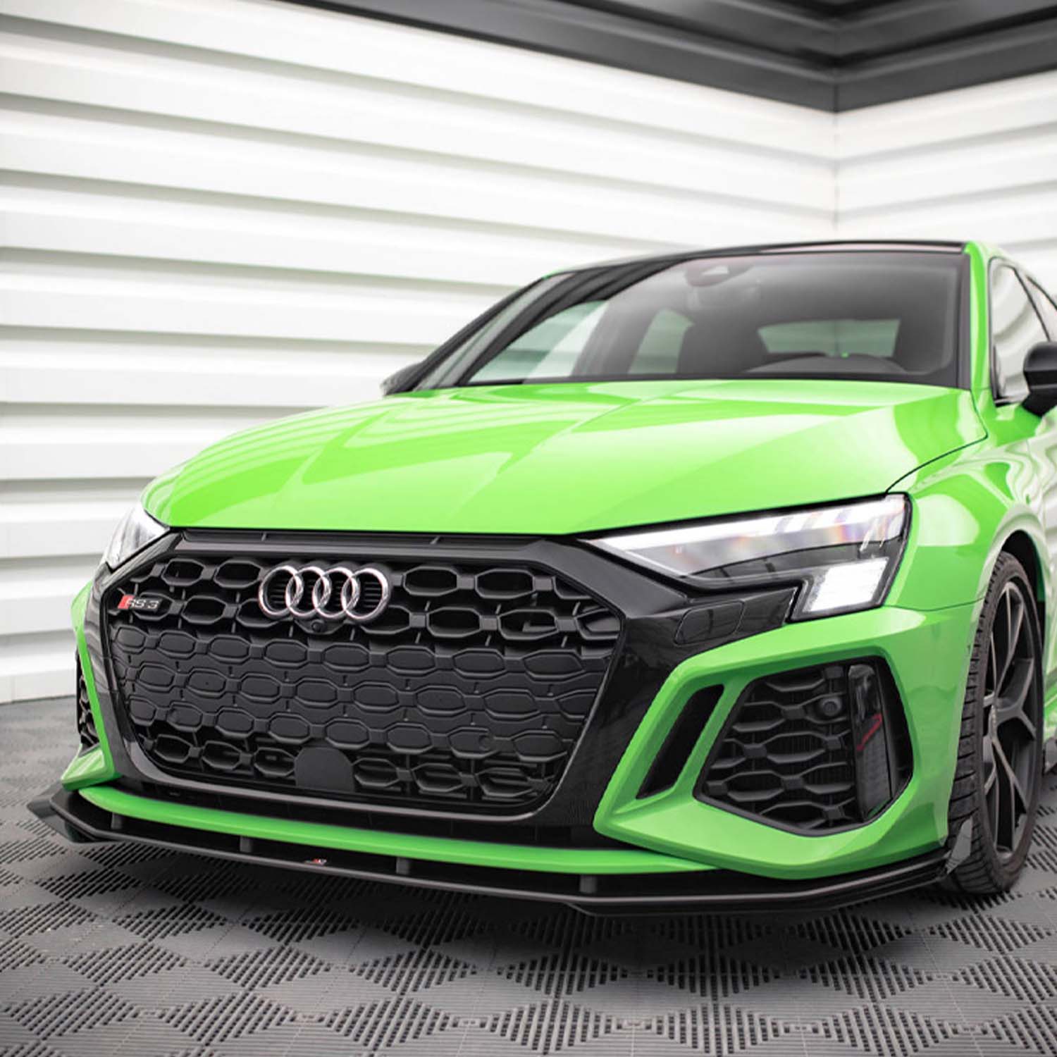 Maxton Street Pro Front Splitter V.1 (+FLAPS) for Audi RS3 8Y (2020-)-R44 Performance