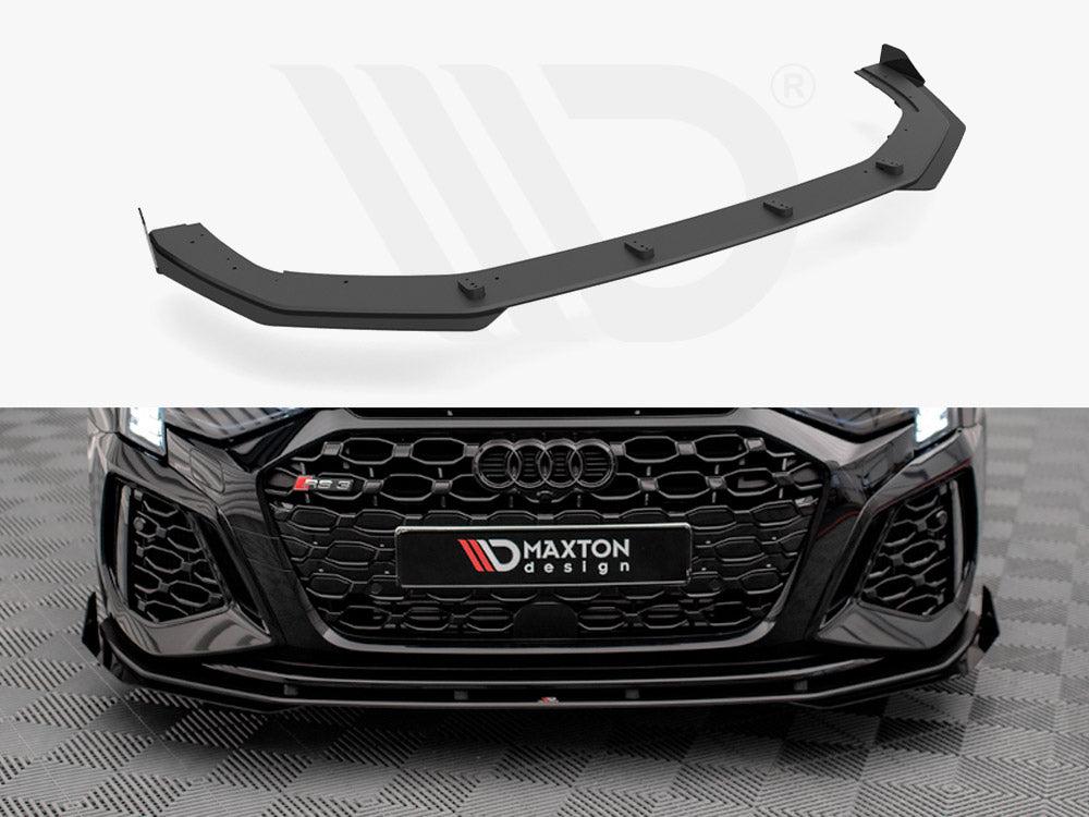 Maxton Street Pro Front Splitter V.1 (+Flaps) Audi RS3 Sportback 8Y (2020-) in Black-R44 Performance