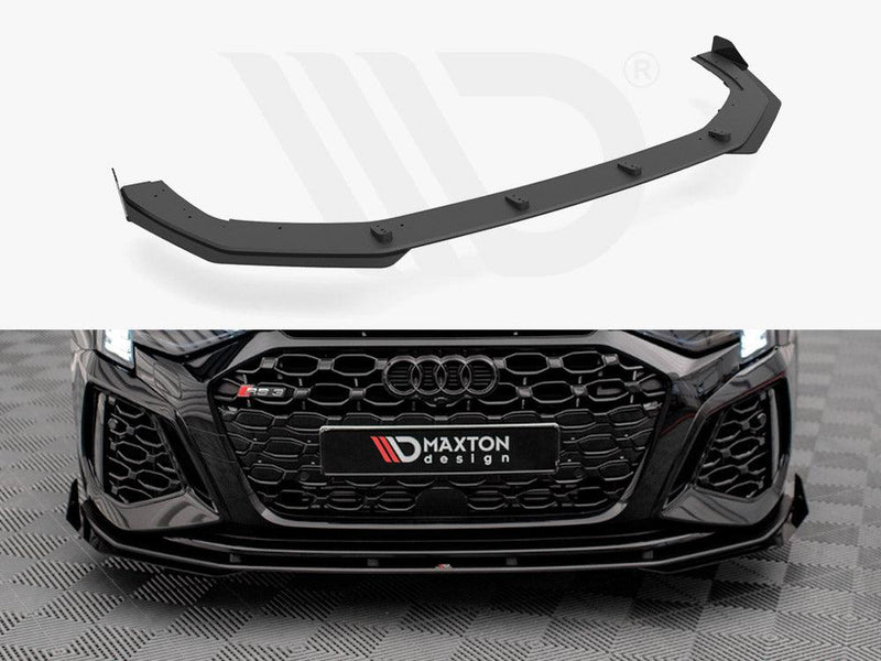 Maxton Street Pro Front Splitter V.1 (+Flaps) Audi RS3 Sportback 8Y (2020-) in Black-R44 Performance