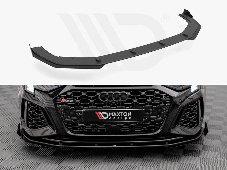 Maxton Street Pro Front Splitter V.1 (+Flaps) Audi RS3 Sportback 8Y (2020-) in Black-R44 Performance
