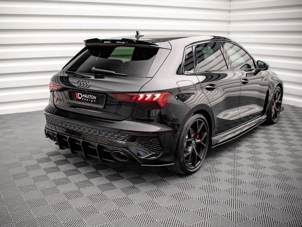 Maxton Street Pro Rear Side Splitters Audi RS3 Sportback 8Y (2020-) in Gloss Black-R44 Performance