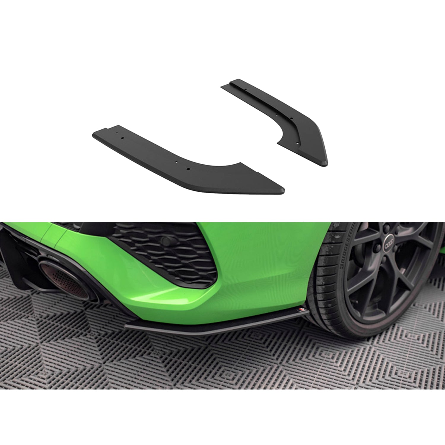 Maxton Street Pro Rear Side Splitters for Audi RS3 Sedan 8Y (2020-)-R44 Performance