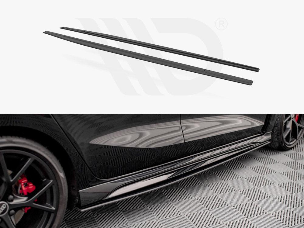 Maxton Street Pro Side Skirts Diffusers AUDI RS3 Sportback 8Y (2020-) in Black-R44 Performance