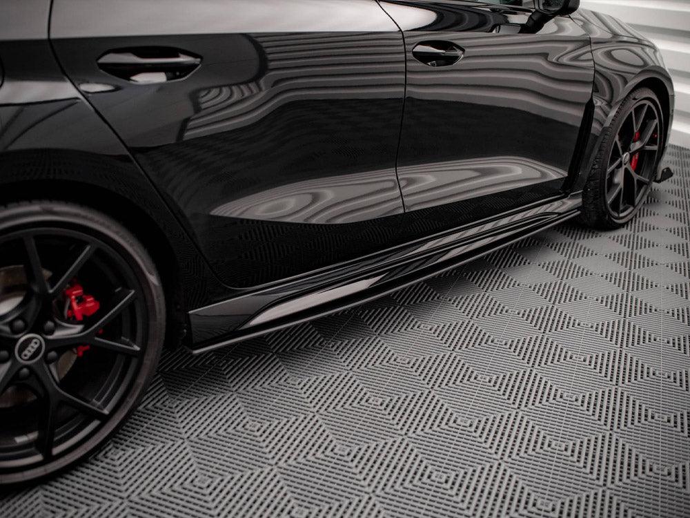 Maxton Street Pro Side Skirts Diffusers AUDI RS3 Sportback 8Y (2020-) in Black-R44 Performance