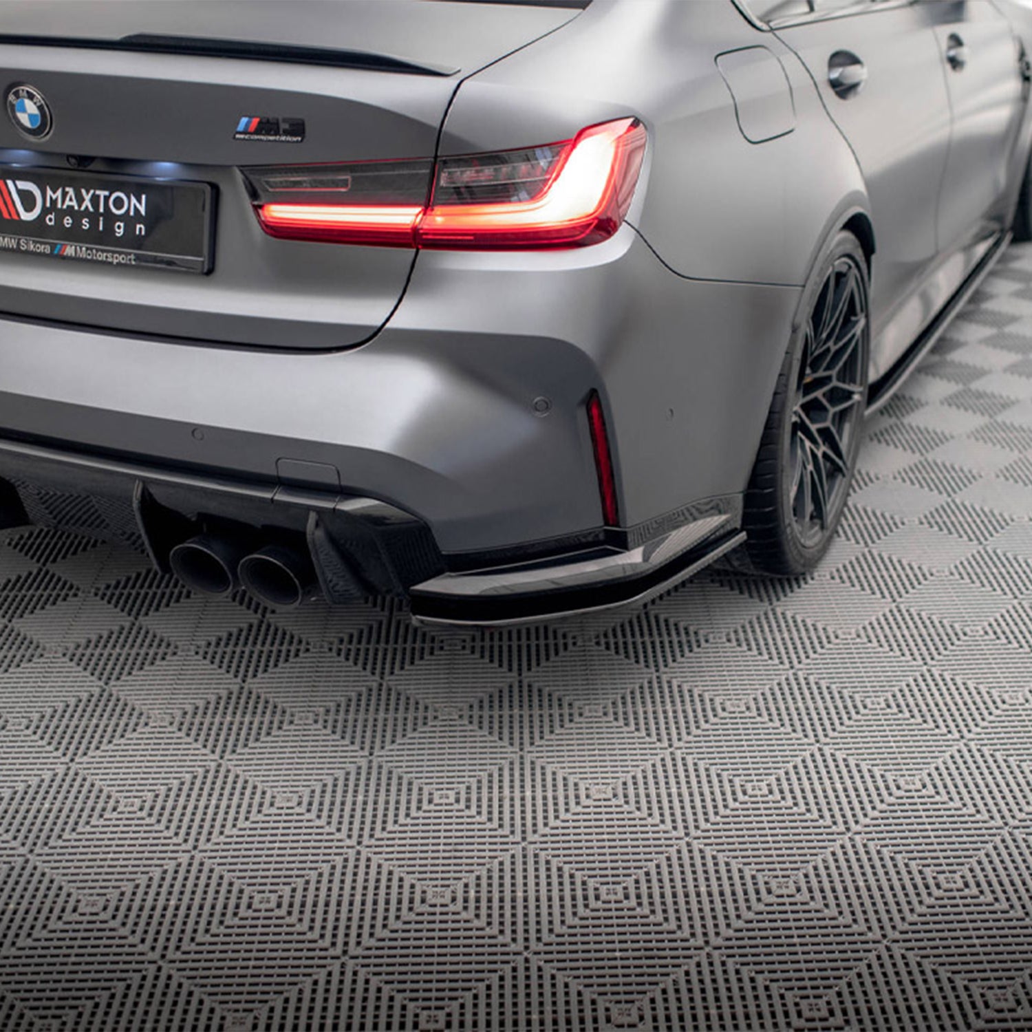 Maxton Design BMW G80 M3 V1 Rear Side Splitters In Gloss Black - R44 Performance