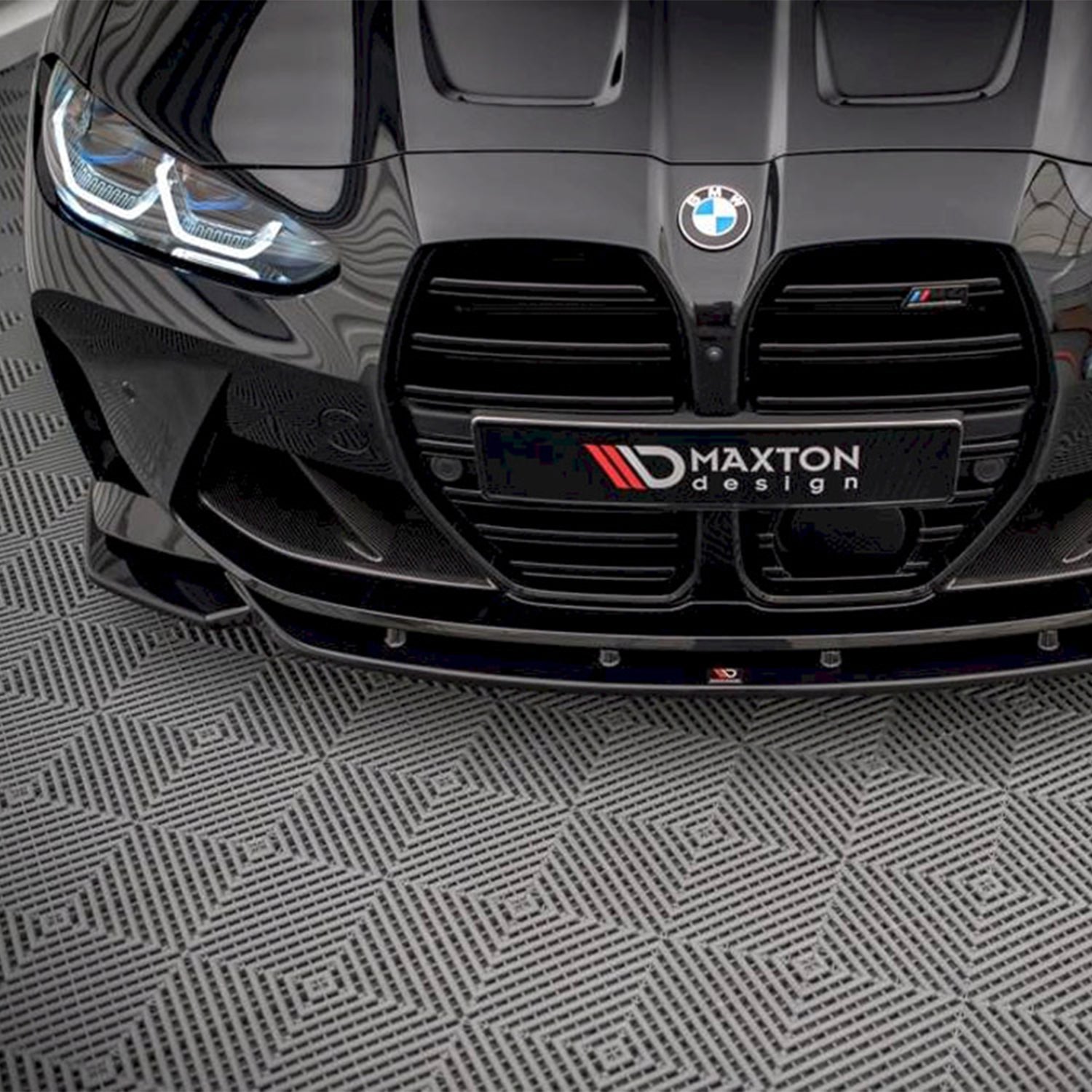 Maxton Design BMW G80 M3 G82 M4 V2 Front Splitter In Gloss Black - R44 Performance