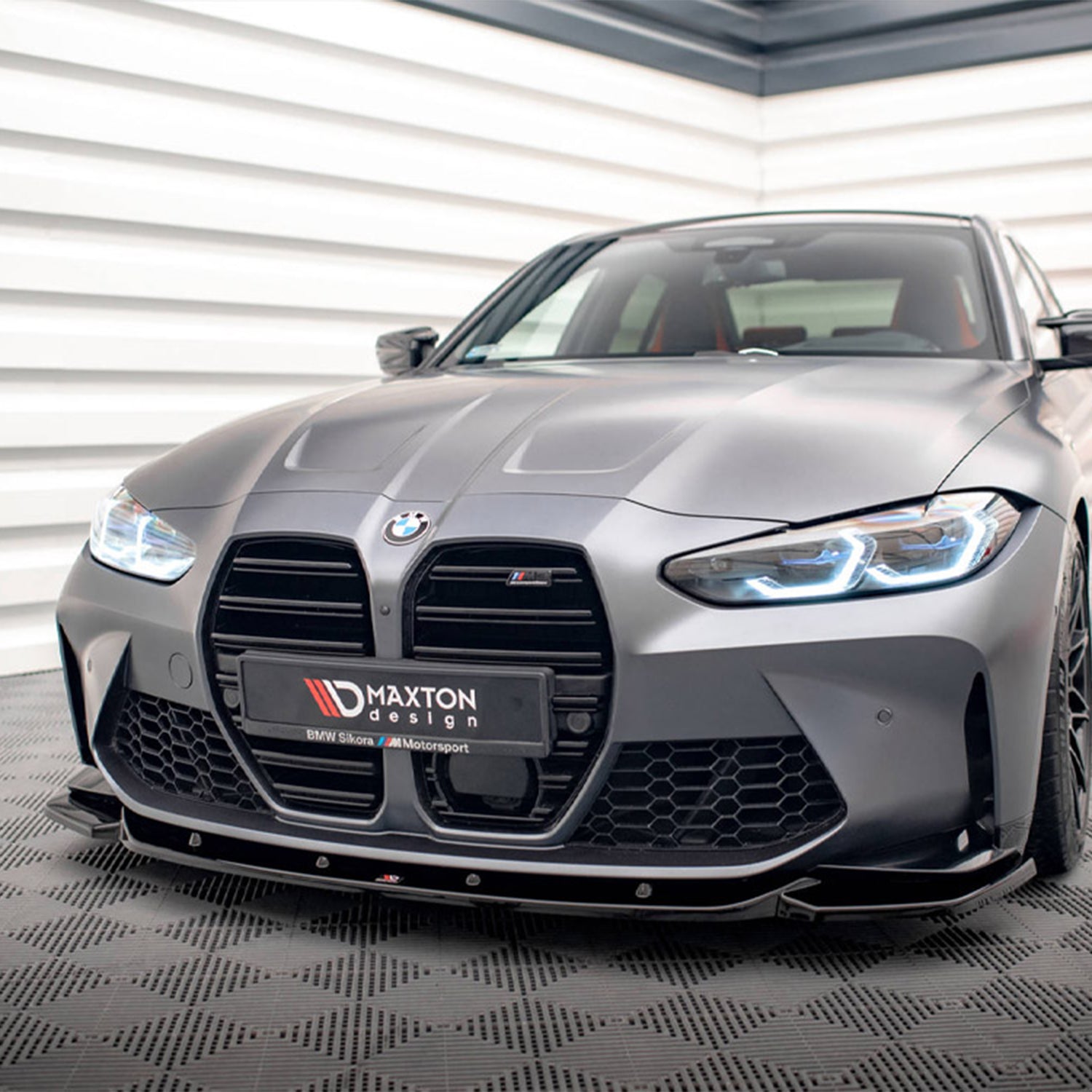 Maxton Design BMW G80 M3 G82 M4 V2 Front Splitter In Gloss Black - R44 Performance
