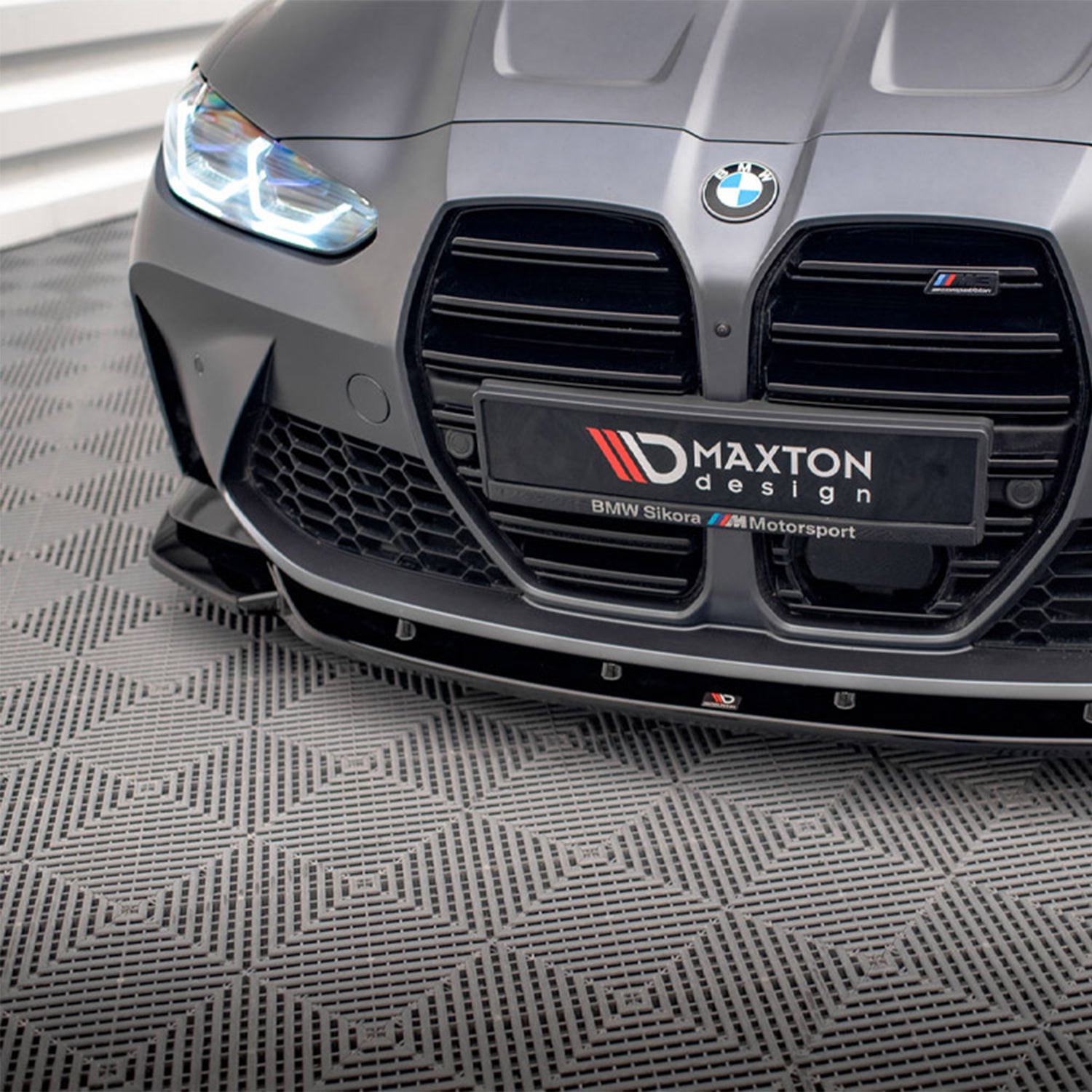 Maxton Design BMW G80 M3 G82 M4 V2 Front Splitter In Gloss Black - R44 Performance