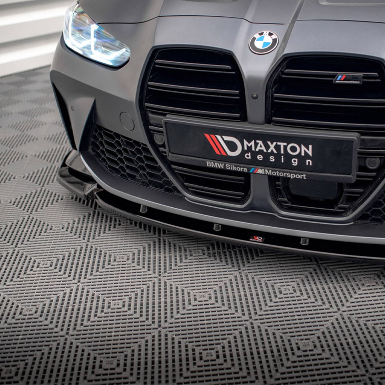 Maxton Design BMW G80 M3 G82 M4 V3 Front Splitter In Gloss Black - R44 Performance
