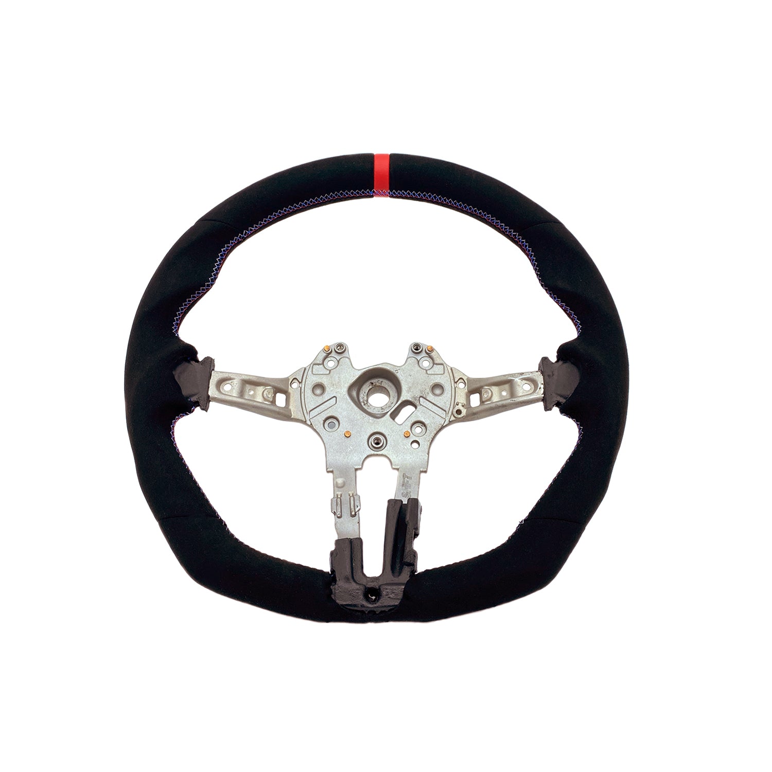 SHFT BMW F Series Flat Bottom Steering Wheel In Alcantara With Red Stripe-R44 Performance
