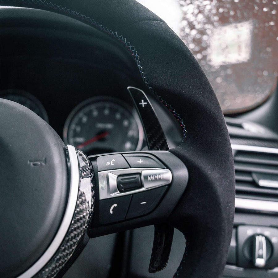 SHFT BMW F Series Flat Bottom Steering Wheel In Alcantara With Red Stripe-R44 Performance