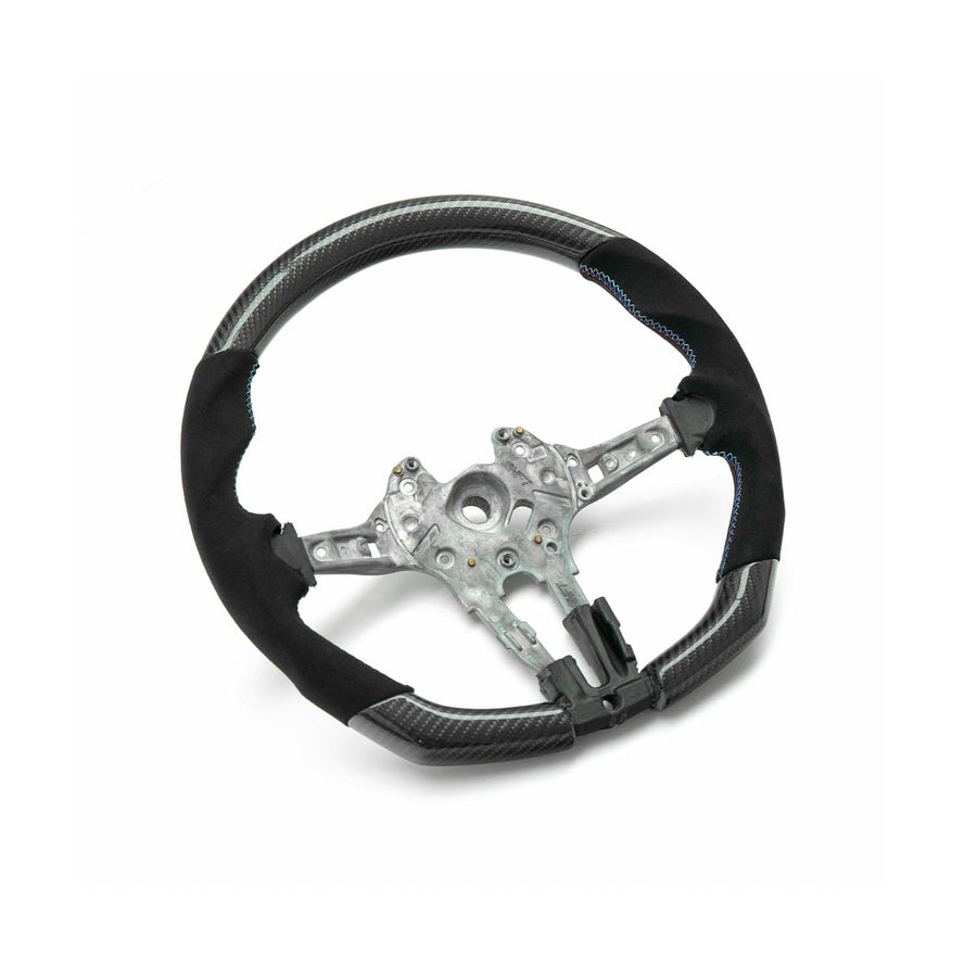 SHFT BMW F Series Flat Bottom Steering Wheel In Gloss Carbon Fibre & Alcantara-R44 Performance