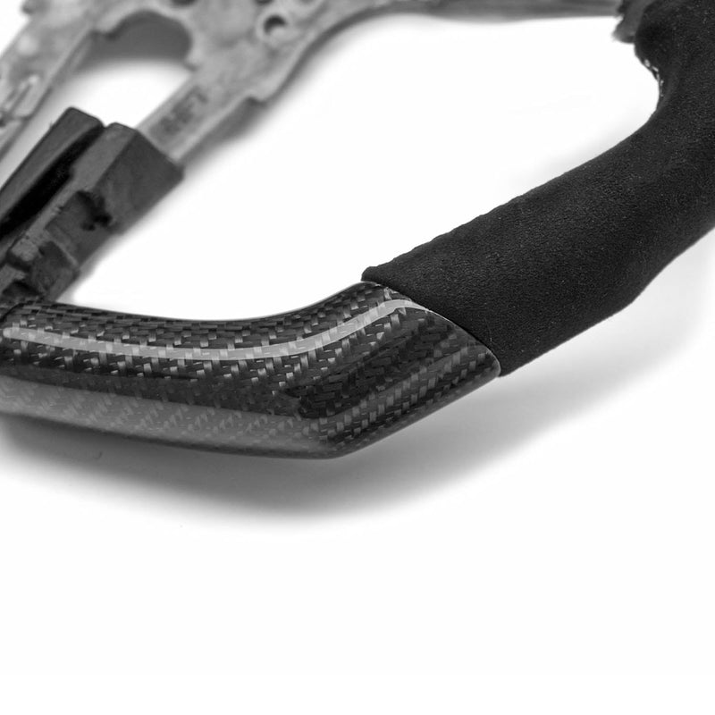 SHFT BMW F Series Flat Bottom Steering Wheel In Gloss Carbon Fibre & Alcantara-R44 Performance