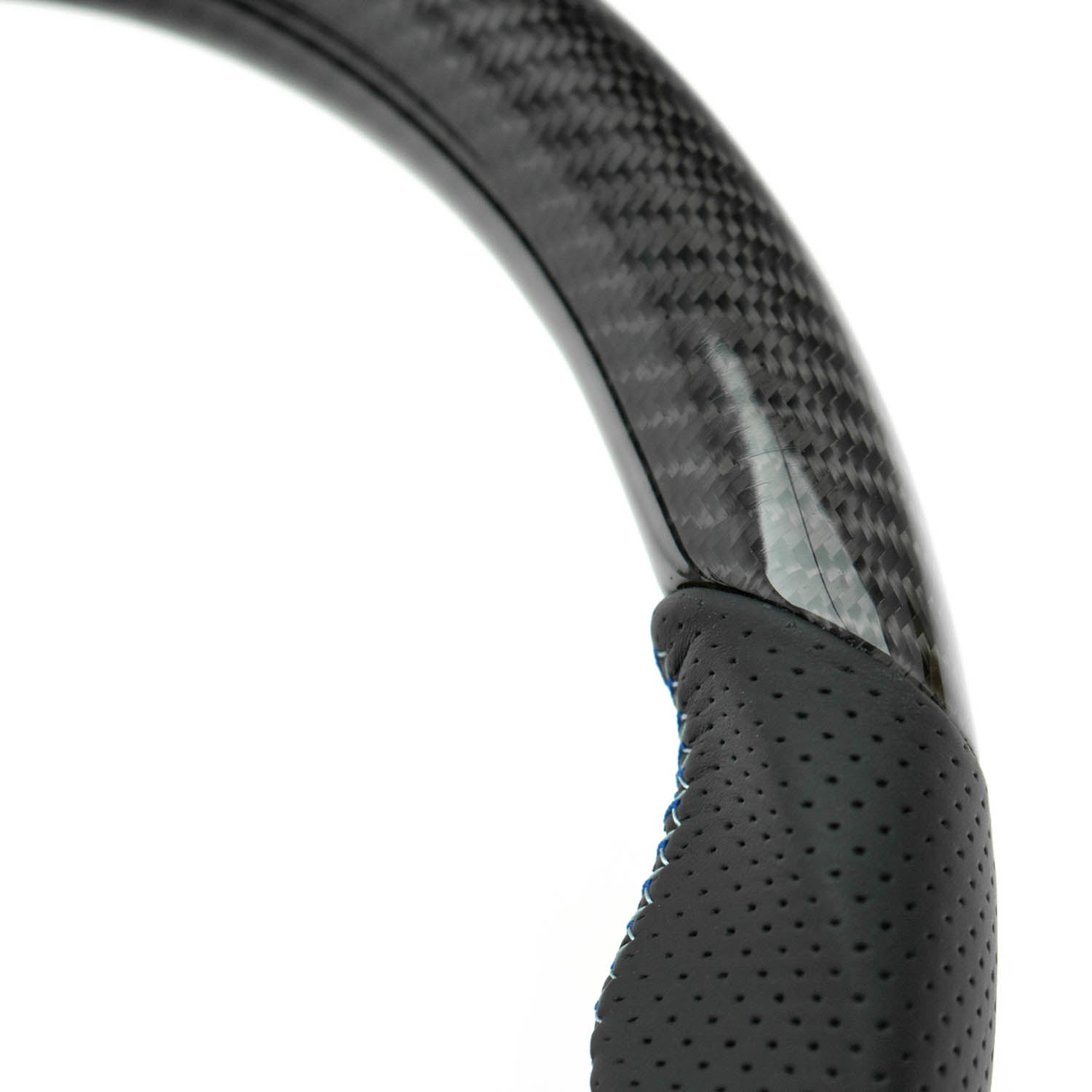 SHFT BMW F Series Flat Bottom Steering Wheel In Gloss Carbon & Perforated Leather-R44 Performance