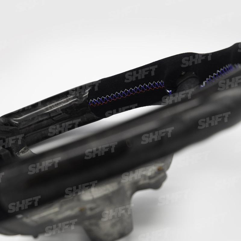 SHFT BMW F Series Flat Bottom Steering Wheel In Gloss Forged Carbon Fibre & Alcantara-R44 Performance