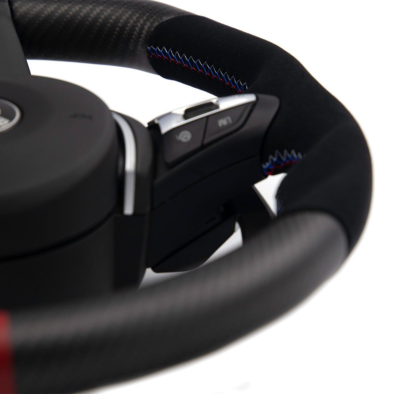 SHFT BMW F Series Flat Bottom Steering Wheel In Matte Carbon Fibre & Alcantara-R44 Performance