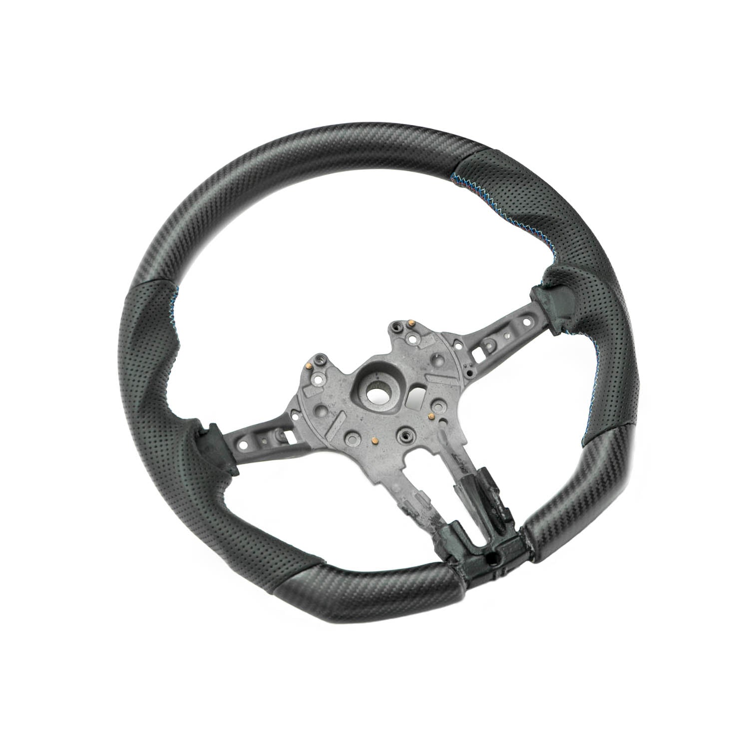 SHFT BMW F Series Flat Bottom Steering Wheel In Matte Carbon & Perforated Leather-R44 Performance