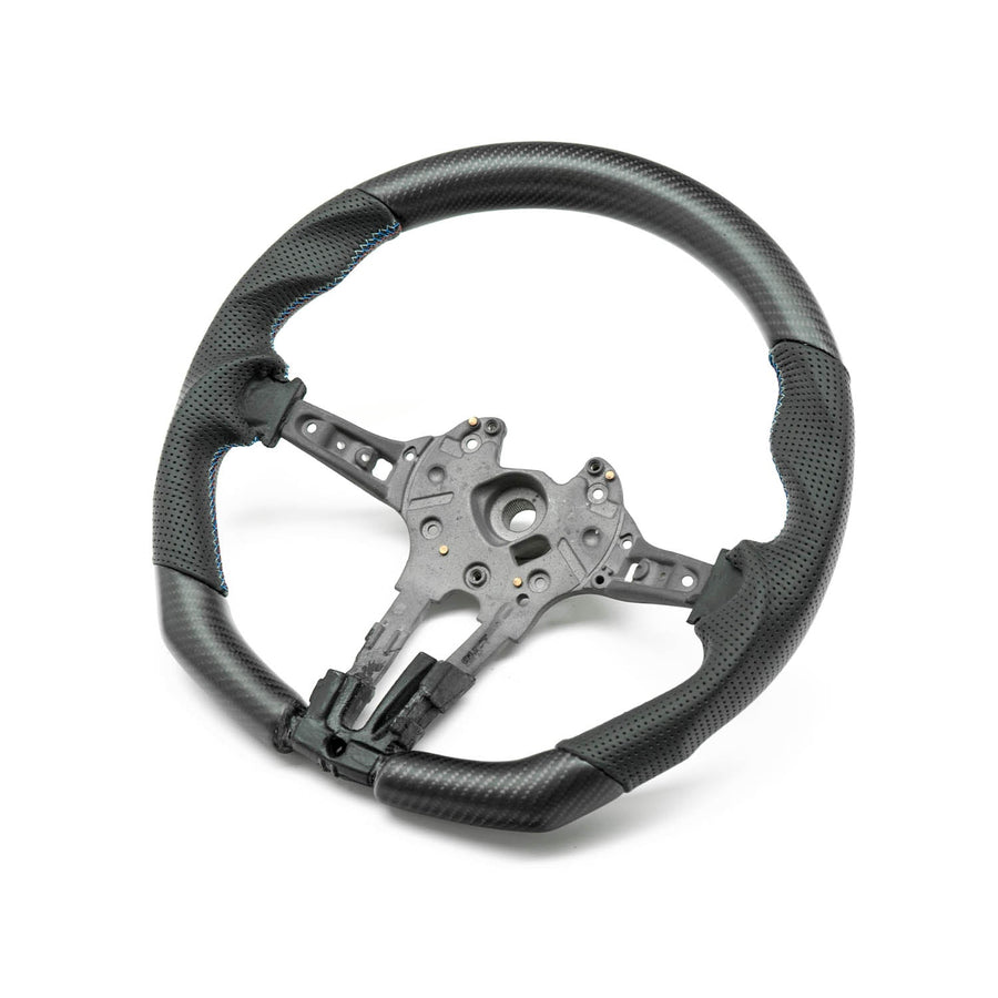 SHFT BMW F Series Flat Bottom Steering Wheel In Matte Carbon & Perforated Leather-R44 Performance