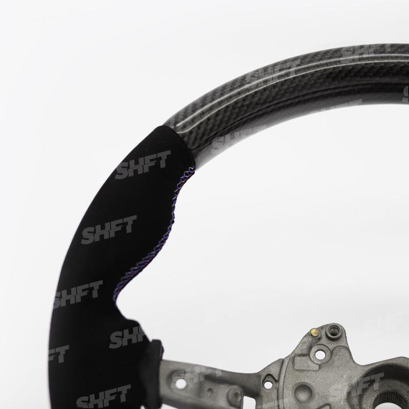 SHFT BMW F Series Round Steering Wheel In Gloss Carbon Fibre & Alcantara-R44 Performance