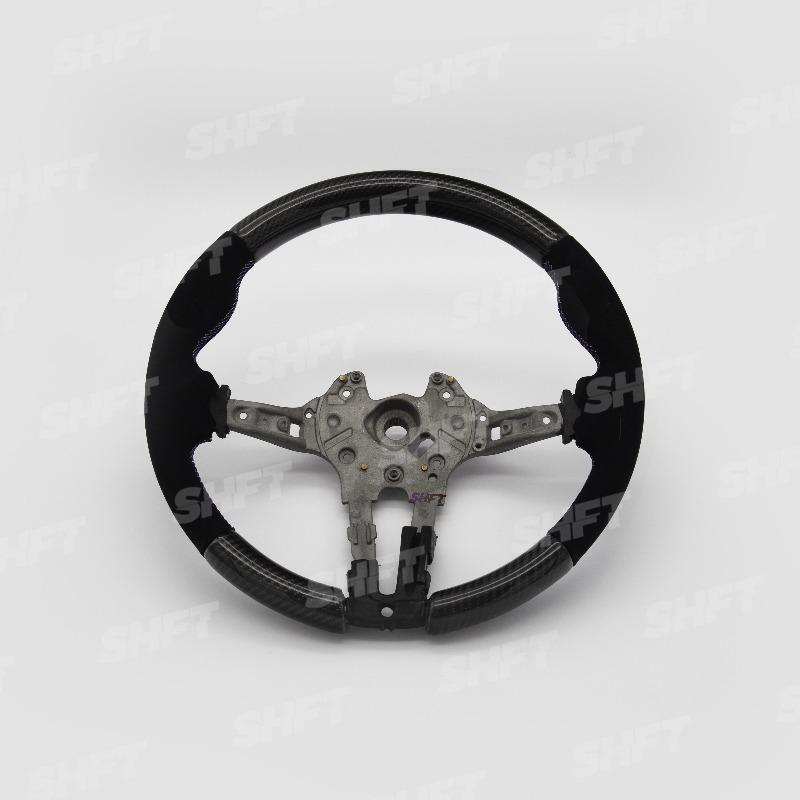 SHFT BMW F Series Round Steering Wheel In Gloss Carbon Fibre & Alcantara-R44 Performance