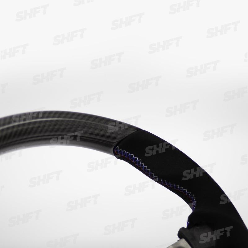 SHFT BMW F Series Round Steering Wheel In Gloss Carbon Fibre & Alcantara-R44 Performance