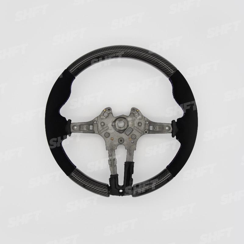 SHFT BMW F Series Round Steering Wheel In Gloss Carbon Fibre & Alcantara-R44 Performance