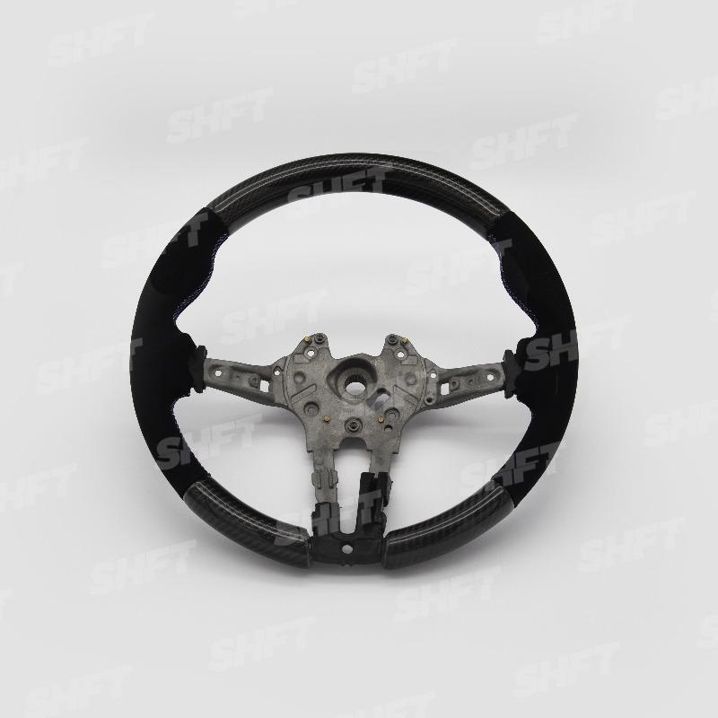 SHFT BMW F Series Round Steering Wheel In Gloss Carbon Fibre & Alcantara-R44 Performance