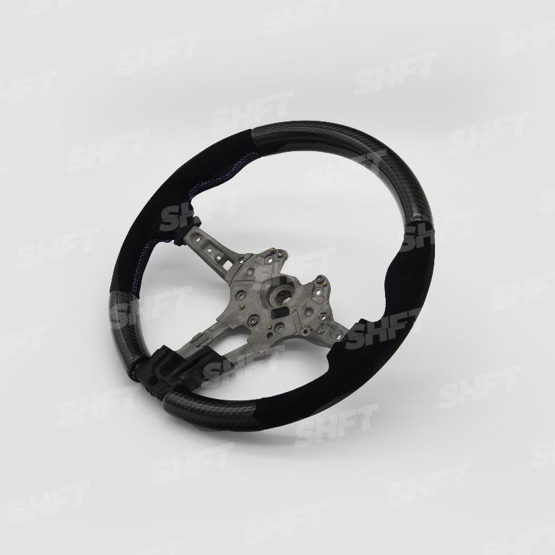SHFT BMW F Series Round Steering Wheel In Gloss Carbon Fibre & Alcantara-R44 Performance