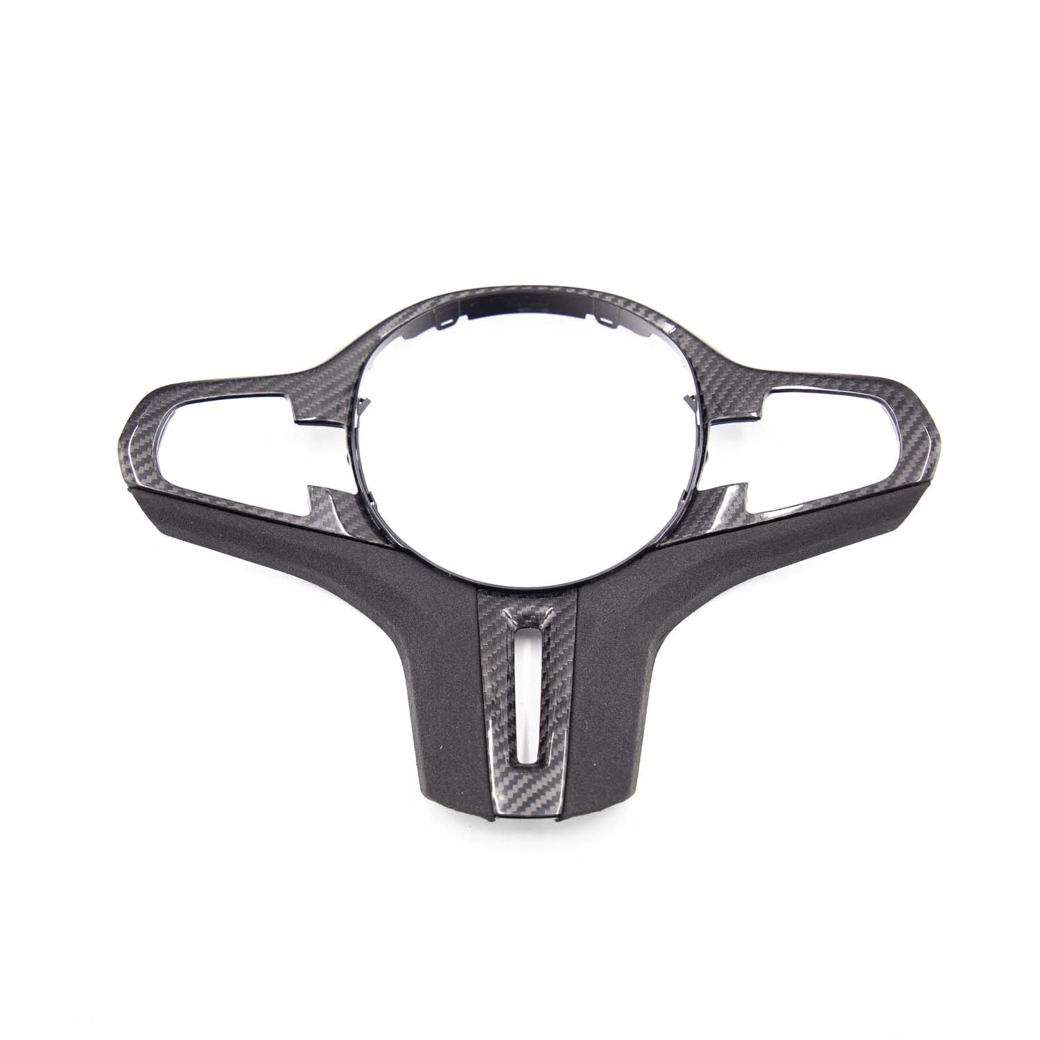 SHFT BMW G Series Steering Wheel Trim In Gloss Carbon Fibre & Alcantara (iDrive 6)-R44 Performance