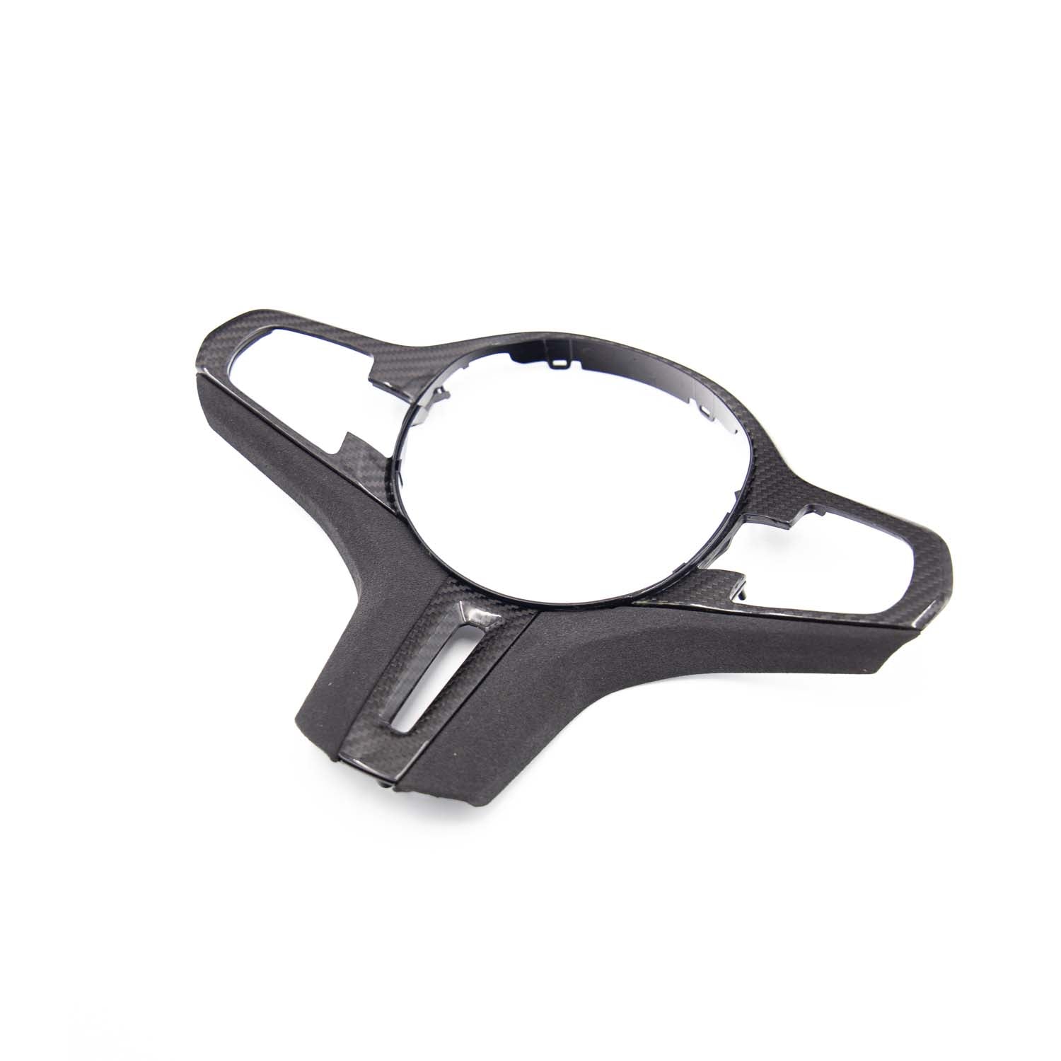 SHFT BMW G Series Steering Wheel Trim In Gloss Carbon Fibre & Alcantara (iDrive 6)-R44 Performance