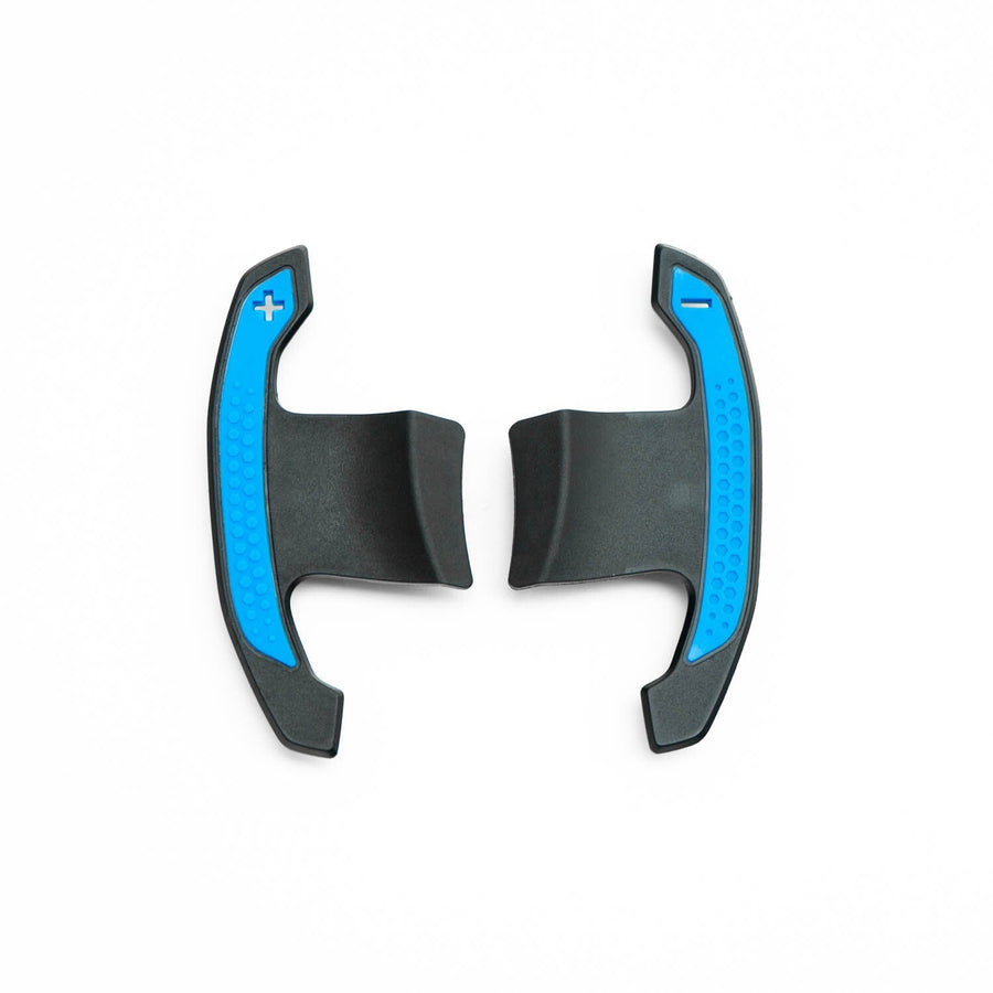 SHFT BMW G8X Style Automatic Paddle Shifters With Blue Details In Gloss Carbon Fibre (F Series & G Series)-R44 Performance