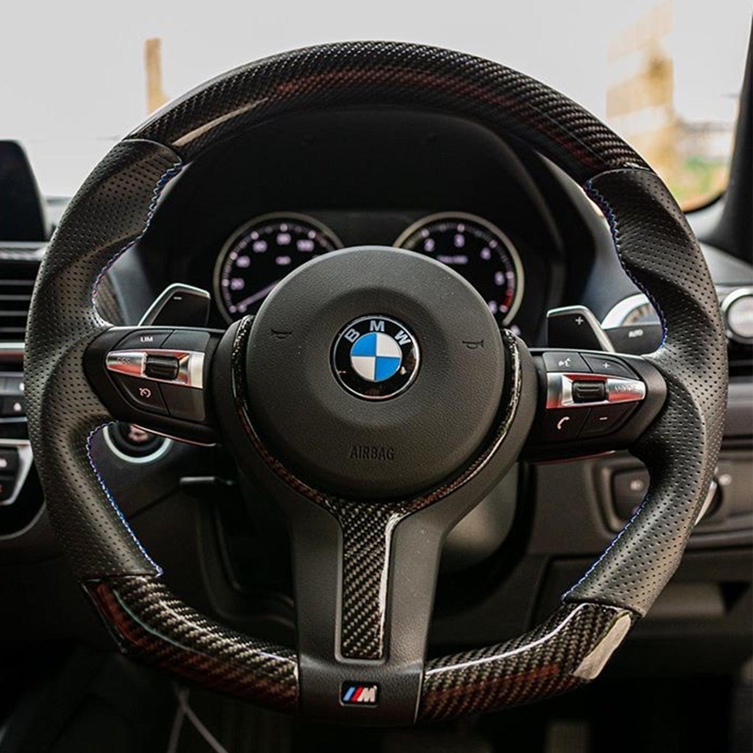 SHFT BMW M Sport Steering Wheel Trim Insert In Gloss Carbon Fibre-R44 Performance