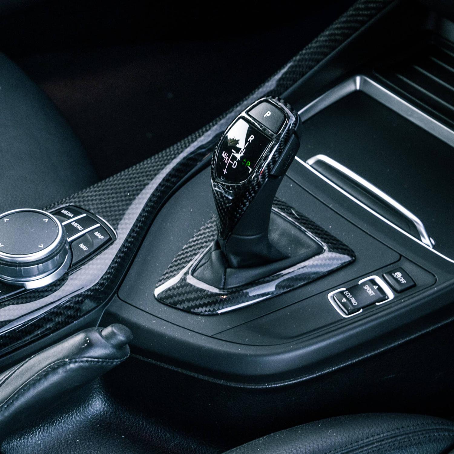SHFT BMW ZF 8 Speed Gear Selector Cover In Gloss Carbon Fibre-R44 Performance
