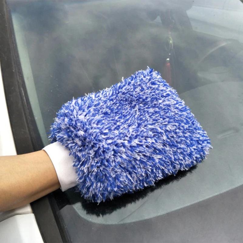 Wash Mitt Soft Cleaning Glove in Blue-R44 Performance